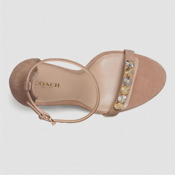 NWOB  Coach Jacklyn Daisy Rivets Suede Sandals - Picture 3 of 4